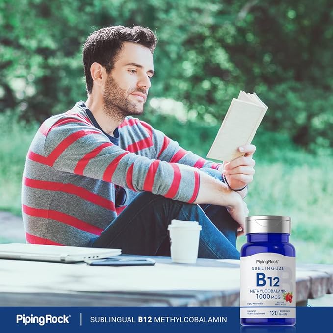 Piping Rock Vitamin B-12 Sublingual 1000 mcg | 120 Tablets | Methylcobalamin | Berry Flavor | Non-GMO, Gluten Free Supplement