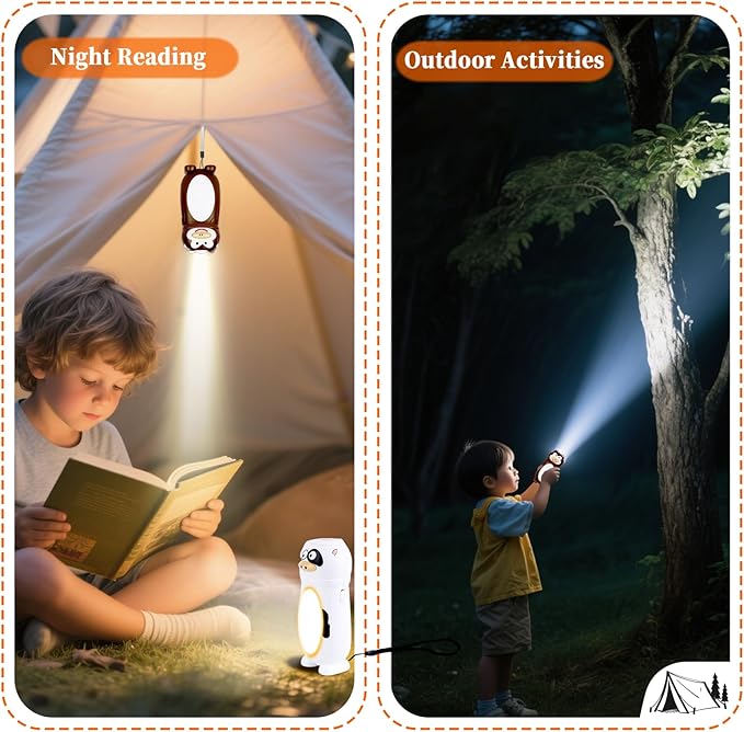 KunHe 4 Pack Animal Flashlights Stocking Stuffers Kids Small Mini LED Flashlight Camping Essentials for Kids Toddlers Lantern Cute Flashlight Christmas Gift for Girls Boys