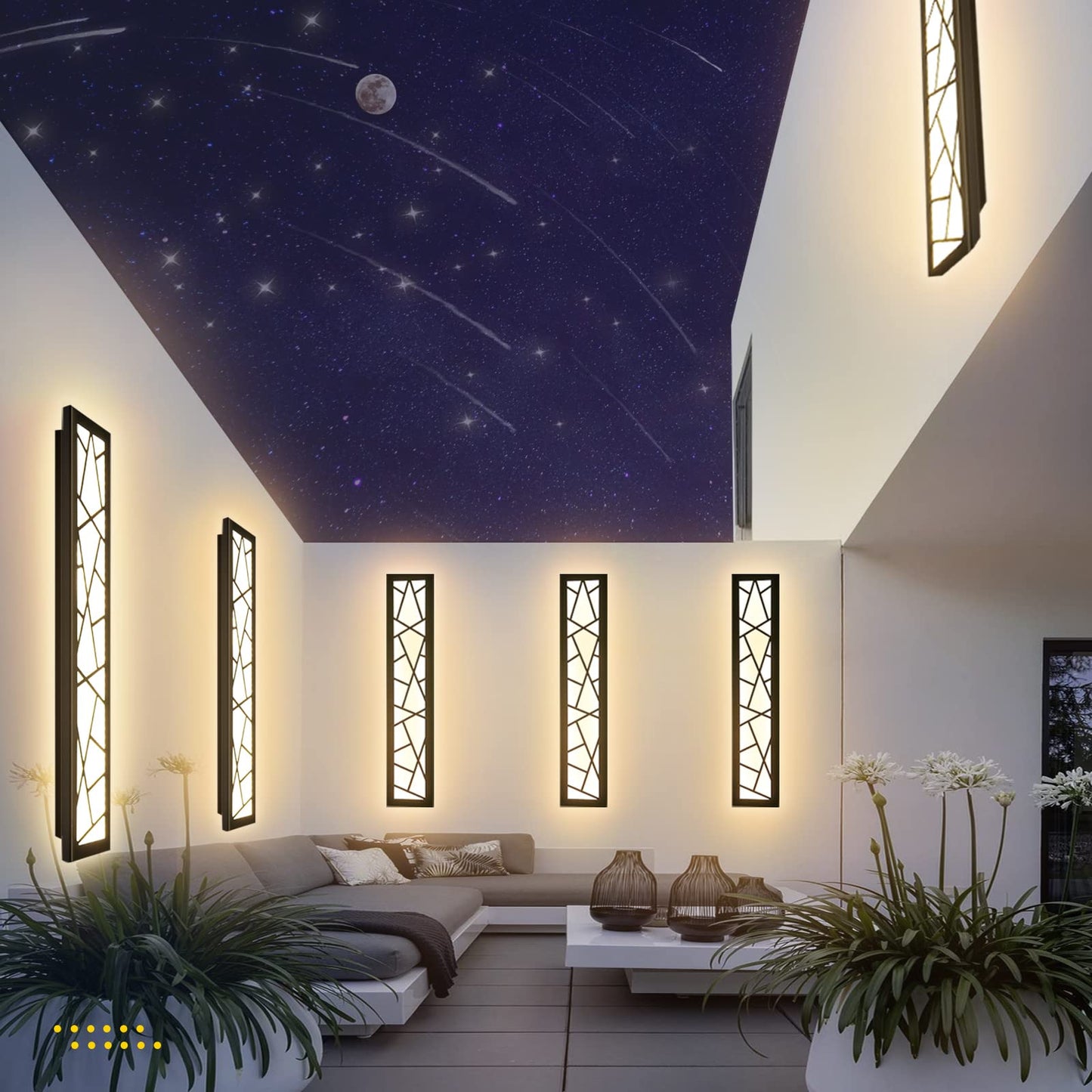 Truwella Outdoor Wall Lights 23.6Inch Modern Outdoor Wall Sconce Led Long Wall Sconces Black Front Porch Light Waterproof Led Wall Light Ip67 3000K Exterior Lighting Fixtures