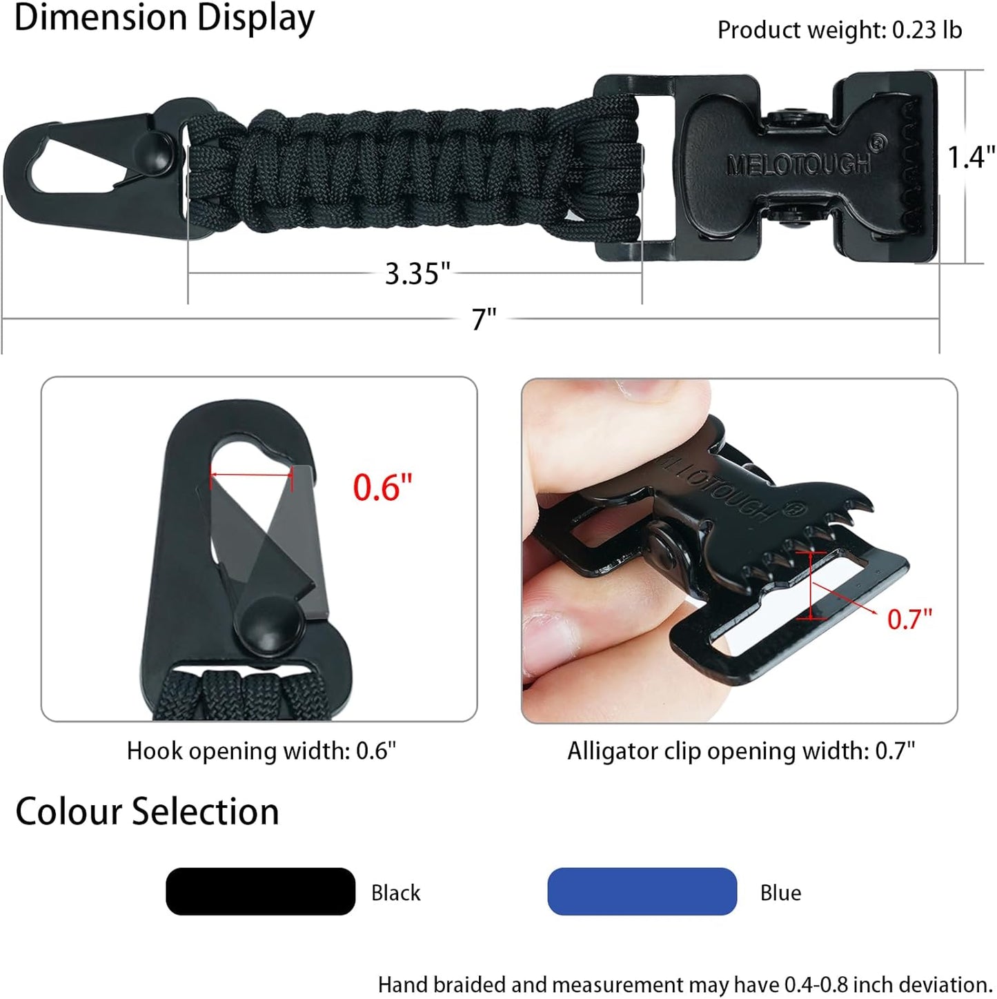 MELOTOUGH Glove Clips Tactical Glove Clip Paracord Work Glove Clip Holder with 2 Alligator Clips for Tactical Backpack,Tool Belt,Outdoor Accessory