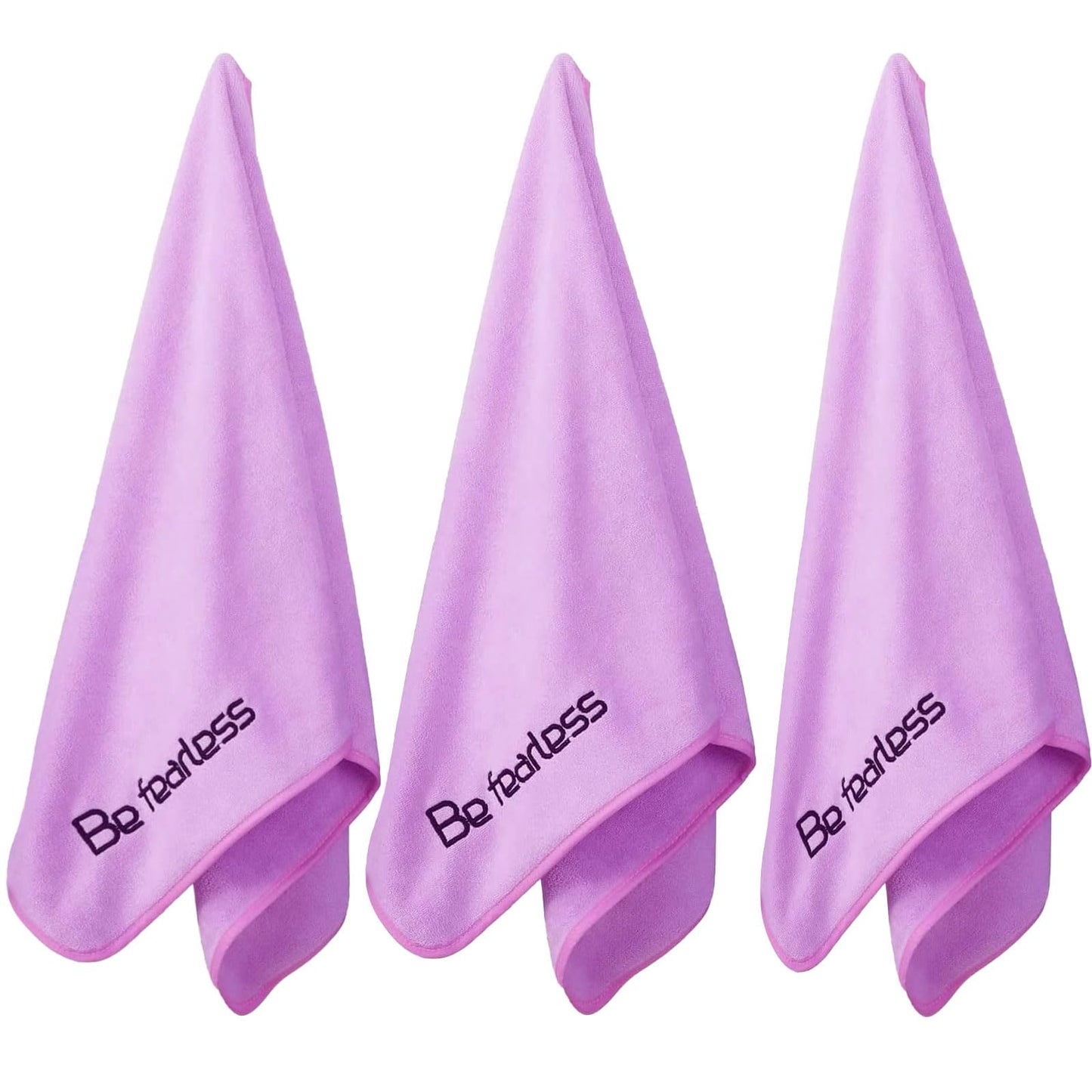 Wuwahold Microfiber Gym Towels Bigger Size Super Soft for Exercise Fitness, Sports, Workout, 380-GSM 15-Inch x 31-Inch Quick-Drying Towels (3 Pack, Purple)