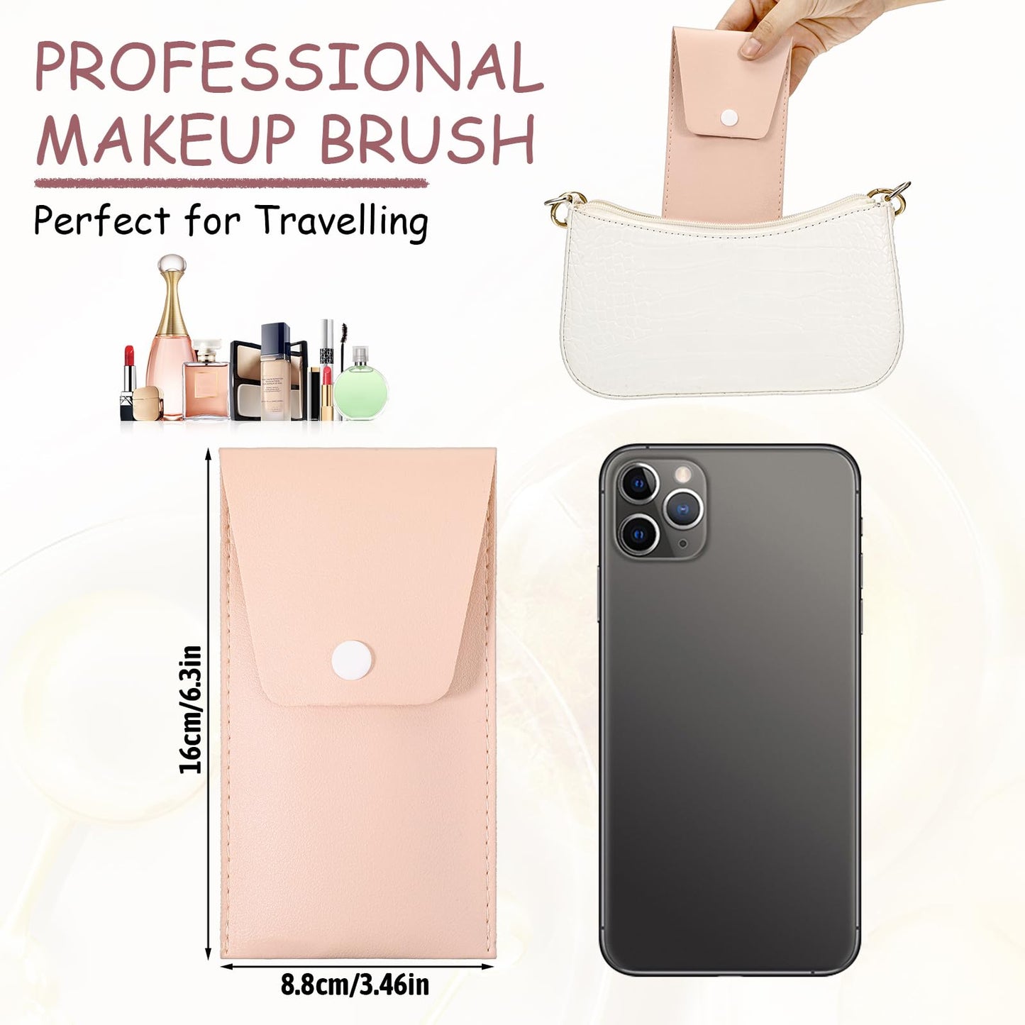 8 Sets Makeup Brushes Bulk Travel Size Make up Brush Set for Wedding Bridal Shower, Bachelorette Party Bridesmaid Gift Favors, M
