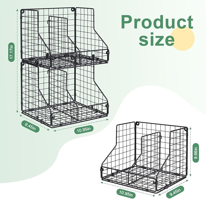 Stackable Can Organizer for Pantry with 2 Adjustable Dividers, Soda Can Organizer, Can Storage Dispenser Holds up to 28 Cans, 2 tier Metal Wire Baskets Can Holder for Kitchen Cabinet Pantry, Black