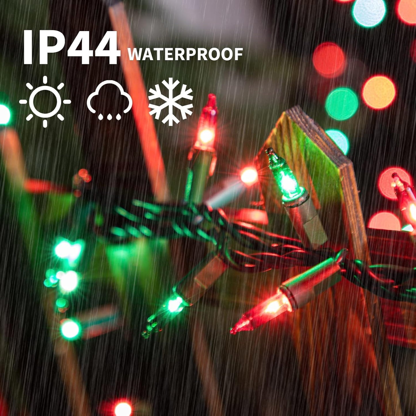 Lamphome 100 Count Red Green Christmas Lights  Green Wire 20Ft Incandescent Holiday String Light Set For Indoor Outdoor Use Christmas Tree  Halloween  Valentine Wedding Lighting Decoration
