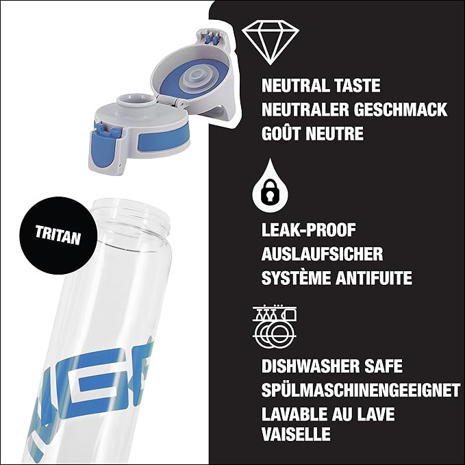 SIGG - Tritan Renew Transparent Water Bottle - Total Clear ONE MyPlanet - For Carbonated Beverages - Dishwasher Safe - With Fruit Strainer - Leakproof & Lightweight - BPA Free - 17 Oz / 25 Oz / 51 Oz