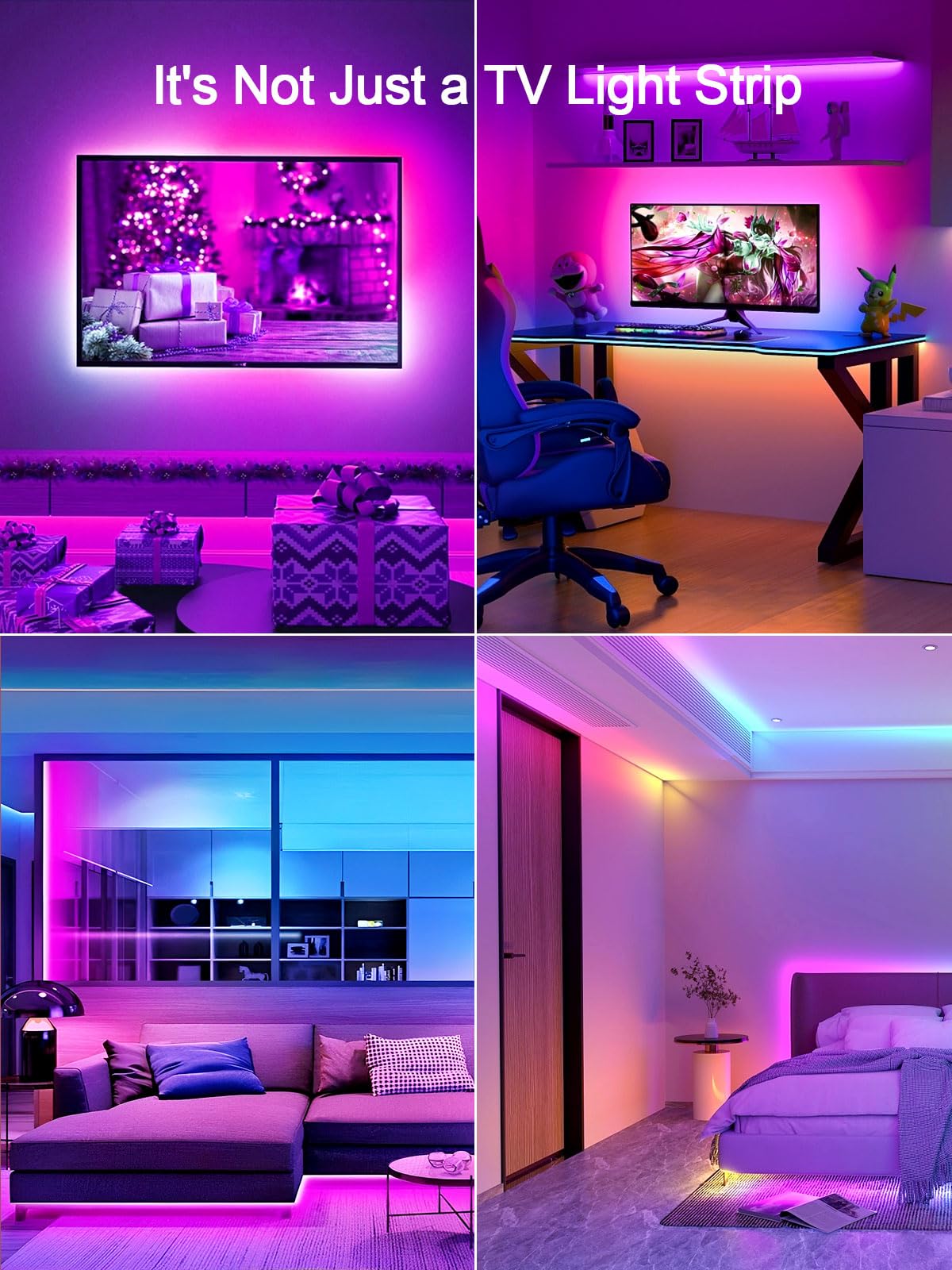 Kantutoe Led Backlight Strip For 32-45 Tvs, 9.84Ft Rgb Lights With Remote & Music Sync, Usb Powered, Multicolor Ssg-104