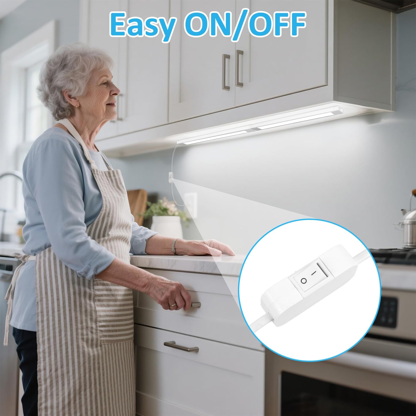 Maylit Under Cabinet Lighting Plug In  2 Pcs 14 Inch Linkable Ultra Bright Led Light Bars  Renter Friendly Lamp  Wired Indoor Lights For Kitchen Cabinet  Counter  Workbench  Desk  Shelf  Cool White
