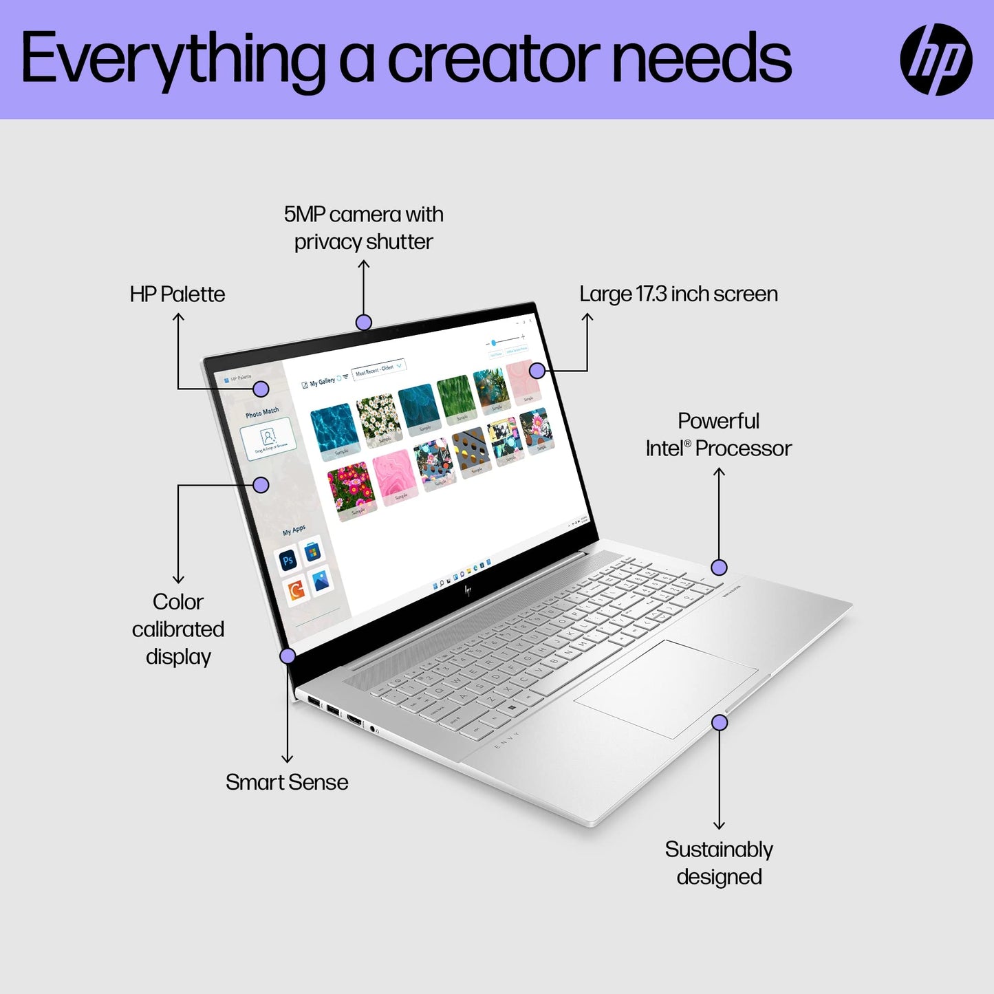 Hp Envy Laptop, 17.3 Full Hd Touchscreen, 12Th Gen Intel Core I7-1260P, 16Gb Ddr4 Ram, 512Gb Pcie Ssd, Ir Camera, Hdmi, Backlit