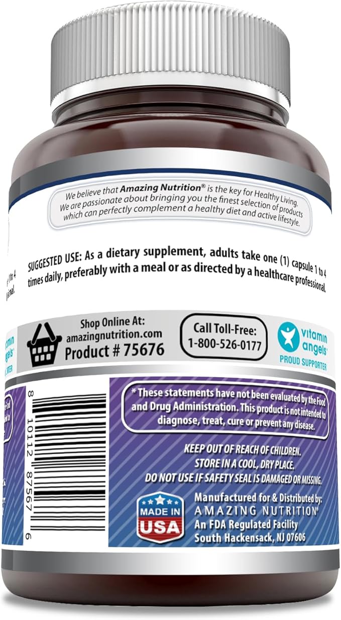 Amazing Formulas Magnesium Glycinate 120 Mg per Serving 120 Veggie Capsules Supplement | Non-GMO | Gluten-Free | Made in USA