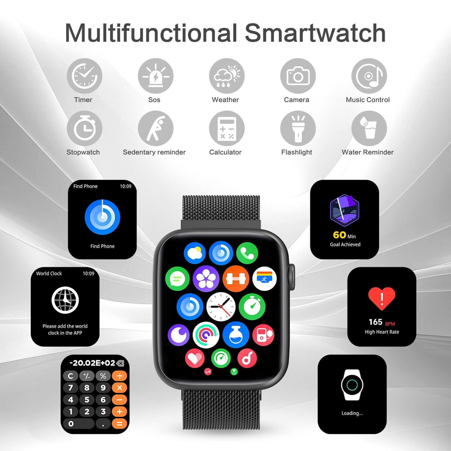 Smart Watches for Men Blood Pressure, DA GPT AI Waterproof Smartwatch, 1.9" AMOLED Display, 24/7 Heart Rate, Blood Oxygen, Stress Sleep Monitor, 123 Sports Fitness Tracker, Compatible Android and iOS