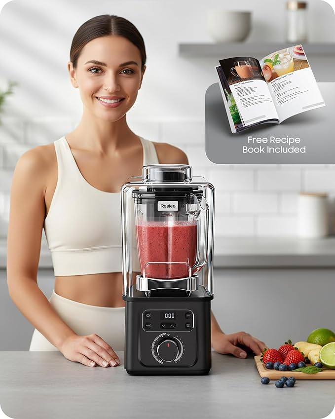 Vacuum Blender, 35000RPM Commercial & Household Professional Blender for Smoothies, 56oz Tritan Cup, Nut Milk, Fresh Juice, Baby Food, Protein Shakes, with Self Clean, Dishwasher Safe, Quiet Shield