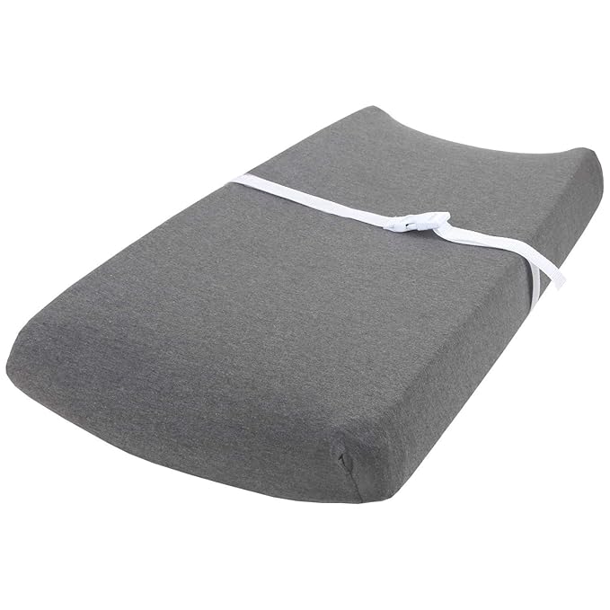 Cuddly Cubs Changing Pad Covers – 2 Pack – Snuggly Soft Plush Cotton Changing Table Covers for Boy, Girl – Fits Perfectly on Summer Infant and Other 16 x 32 Baby Changing Table Pads – Heather Grey