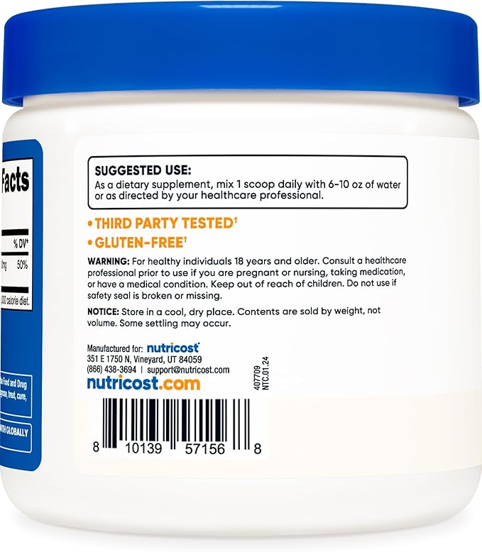 Nutricost Magnesium Glycinate Powder (250 Grams) (Unflavored)