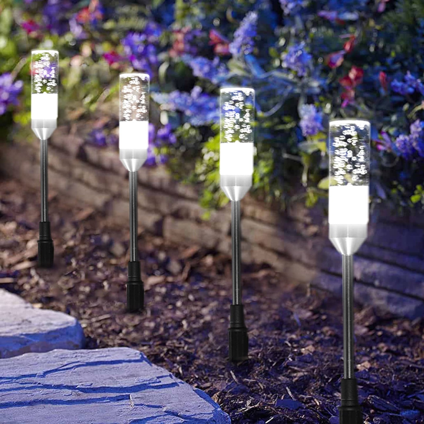 B-Right Outdoor Pathway Lights - 6 Pcs Led Landscape Lighting, 570 Lumens, Ip65 Waterproof, Cool White 6000K, Low Voltage 12V