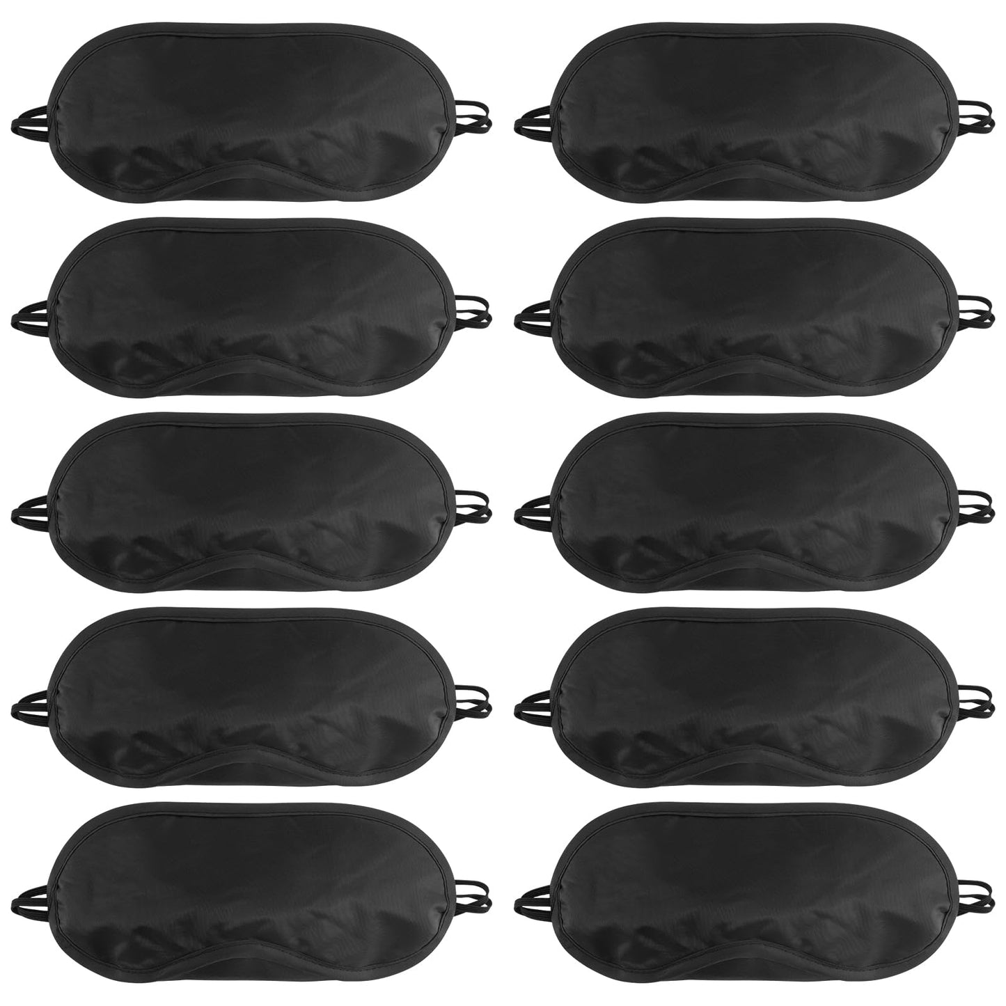 NICEMOVIC 10 Pcs Blindfold Sleep Eye Masks for Party Games Adults Couples Travel, Individually Wrapped Eye Covers with Nose Pad and Elastic Strap, Sleeping Mask for Kids Men Women (Black)