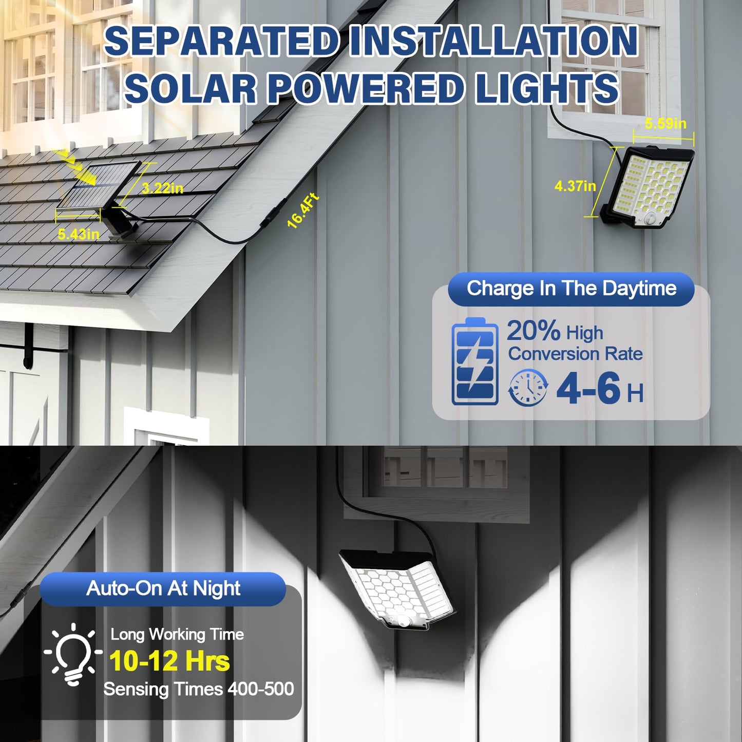 Solar Flood Lights Outdoor Waterproof  2-Pack 186 Led Solar Wall Light Outside 2500Lm  3 Modes Remote Control With Motion Sensor  Dusk To Dawn Luces Solares  Ip65 For Yard  Patio  Garden  Garage