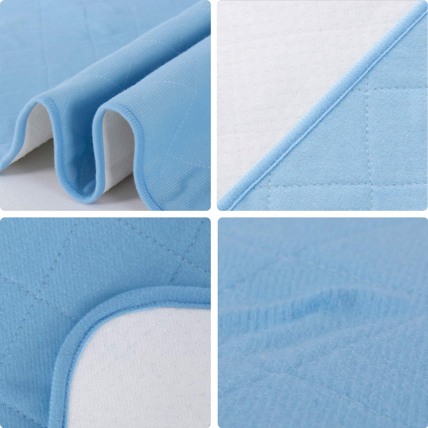 Hospital Bed Pads 34'' x 76'', 2 Pack Non-Slip Waterproof Sheet and Mattress Pad Protector, Washable Bed Wetting Incontinence Chucks Pads for Kids, Elderly Seniors, Blue