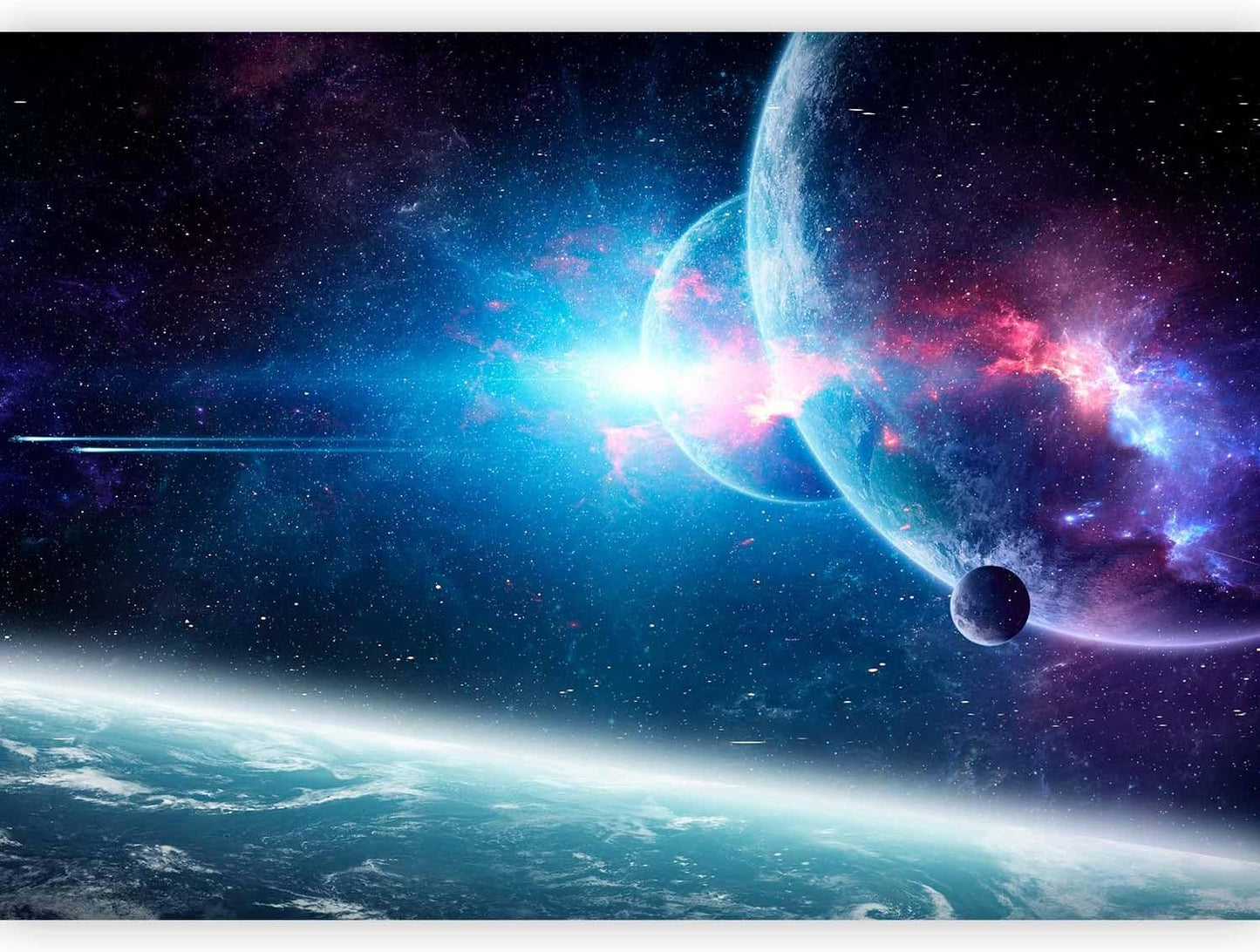 artgeist Wall Mural Cosmos Galaxy 79x55 in - XXL Non-Woven Wallpaper Fleece Wall Decor Photo Print Picture Image Design Stars Solar System Universe Space b-C-10047-a-a