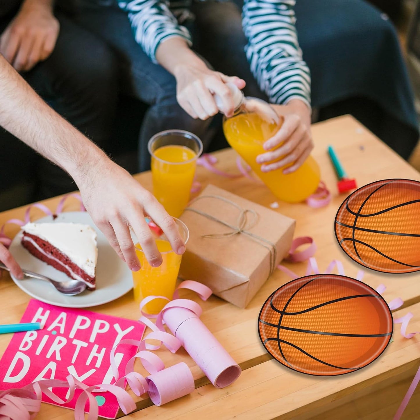 Basketball Party Decorations,60Pcs 7Inch Basketball Plates,Sports Theme Tableware Set,Disposable Paper Dessert Plates,for Baby Shower,Kids and Adults Basketball Theme Birthday Party Decor Supplies