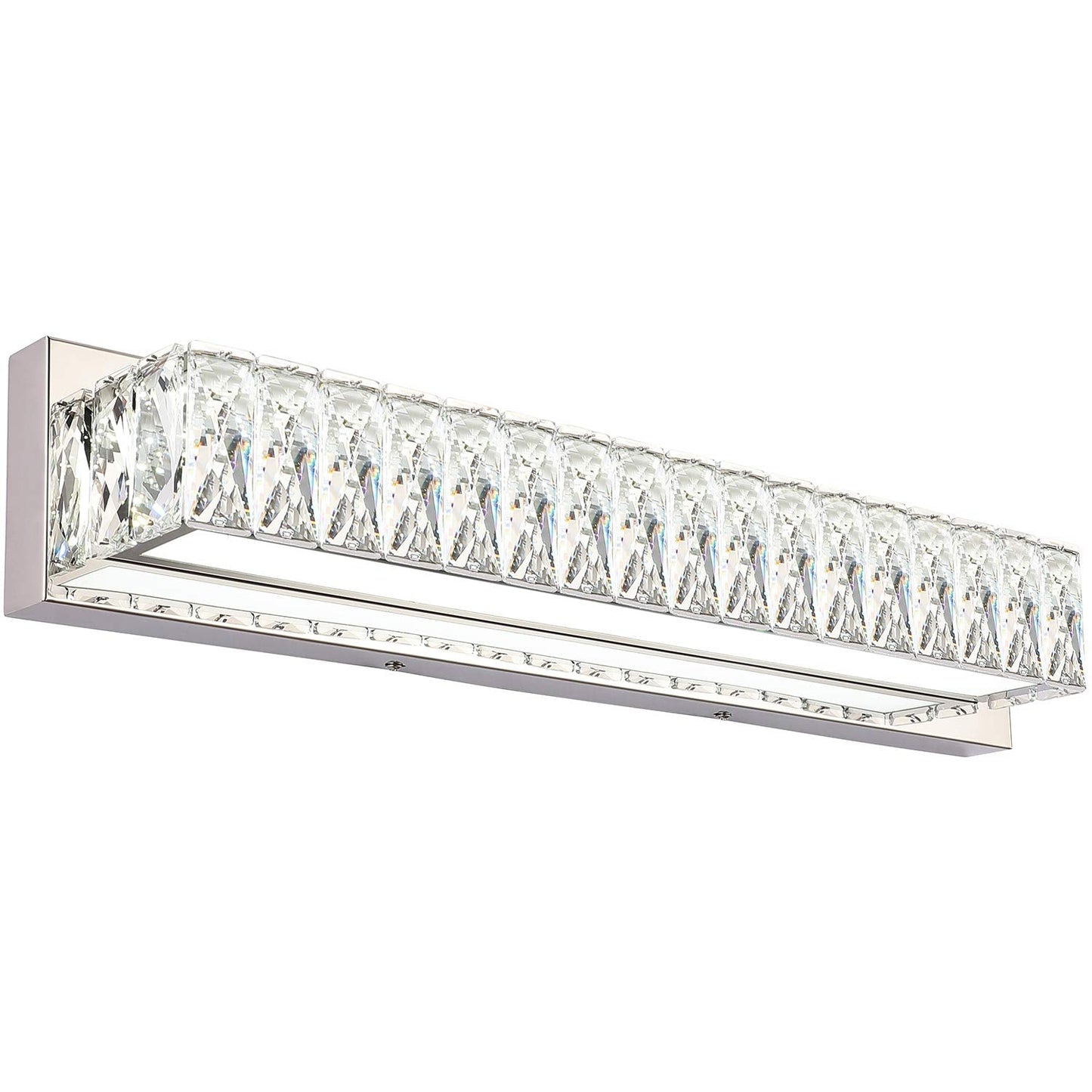 ZUZITO LED Bathroom Vanity Light - 18W Crystal Chrome, 22.8 inch, Dimmable, Model S17500-580mm-6200K