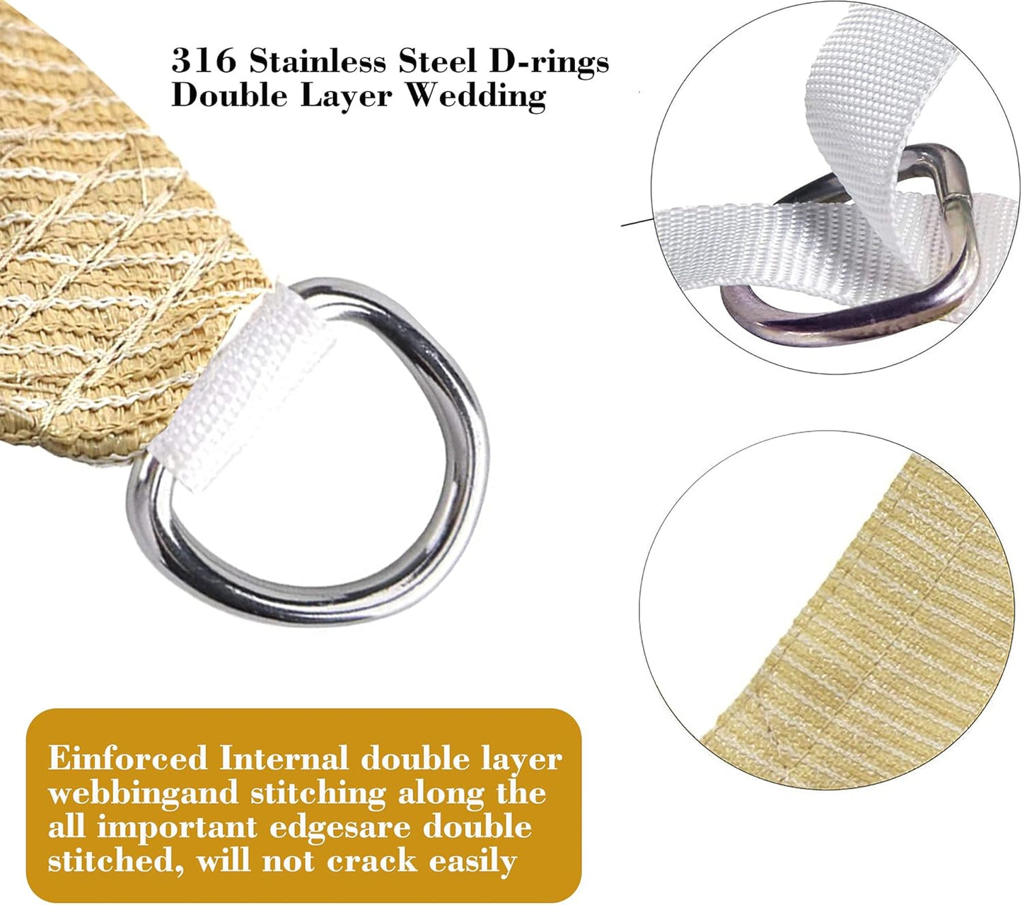 7' x 9' Beige Rectangle Sun Shade Sail SSP1212 Canopy Durable Fabric UV Block Awning,We Make Custom Orders