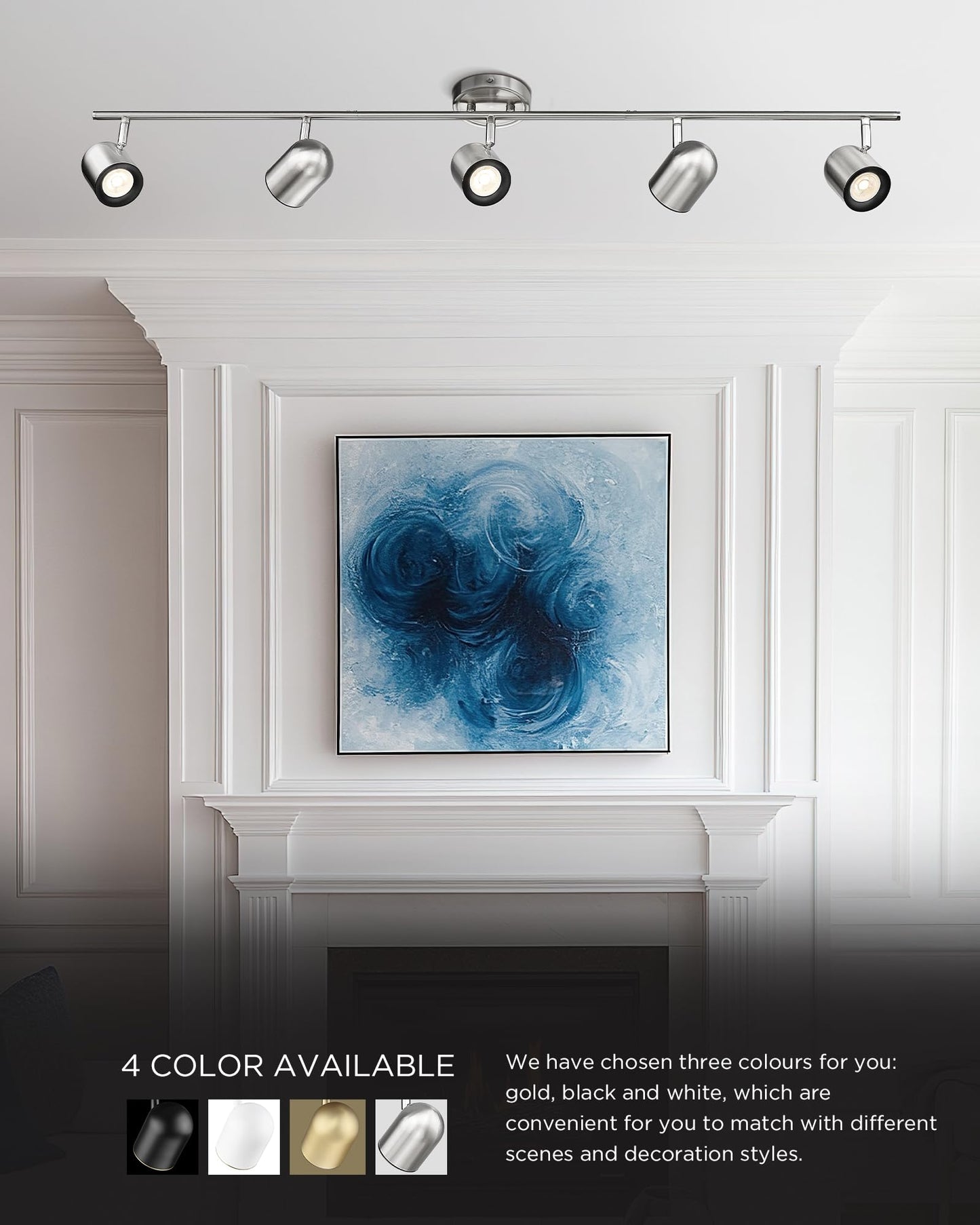 Femila Modern Track Lighting Fixtures Ceiling  46.3 Led Track Lighting  3000K Bulbs Included  4Fs78Tl-6 Bn
