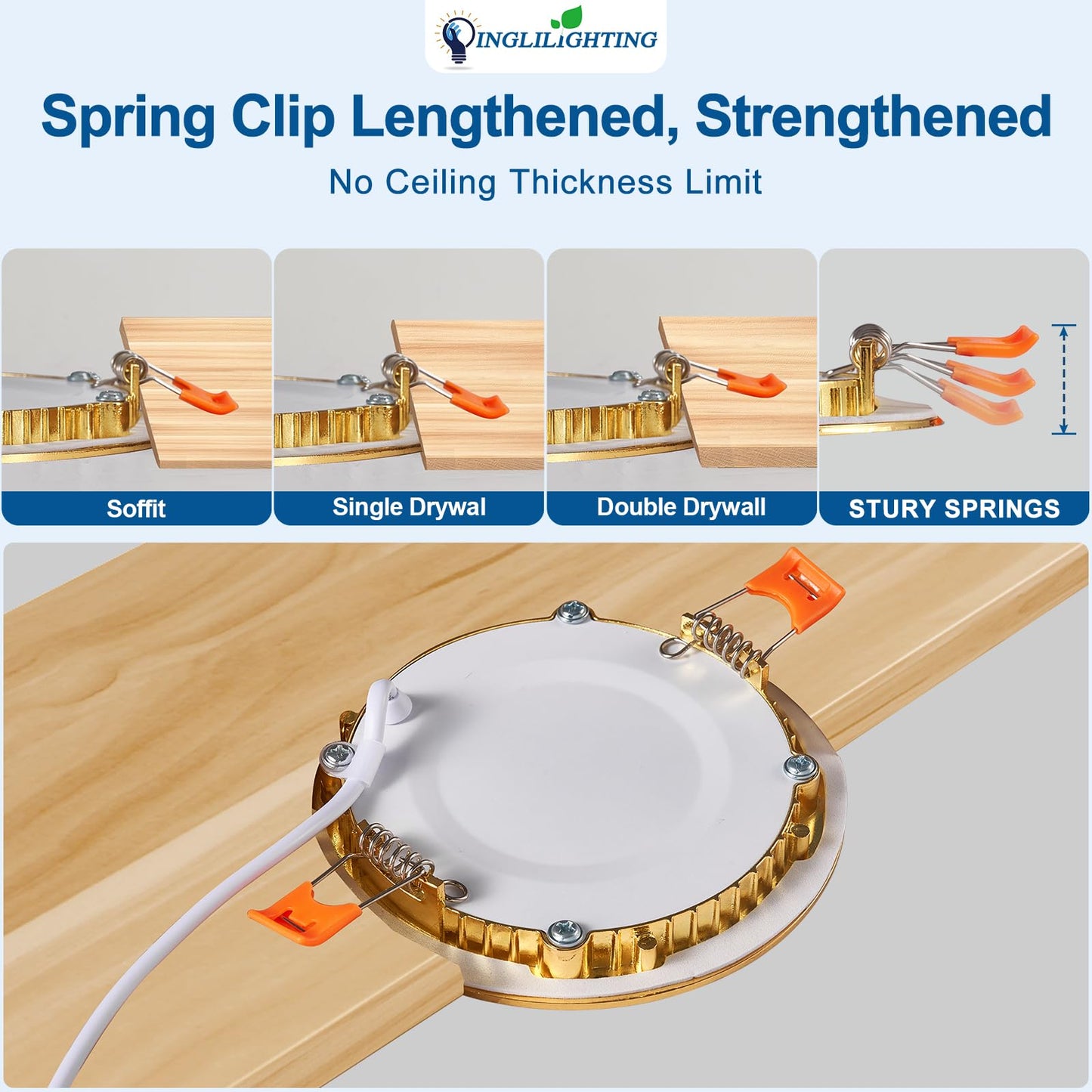 Dllt Led Recessed Ceiling Lights: 12 Pack 8 Inch 5Cct Ultra-Thin Lighting With Junction Box For Bedroom - 1800Lm Brightness 18W Eqv 170W Dimmable Canless Wafer Downlight With Etl&Fcc-Gold