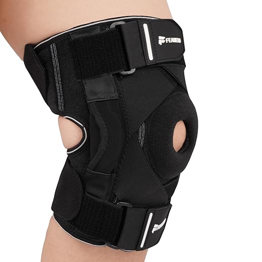 Plus Size Knee Brace for Knee Pain, with Hinges & Cross Compression Straps for Meniscus Tear, Arthritis, Joint Support Adj...