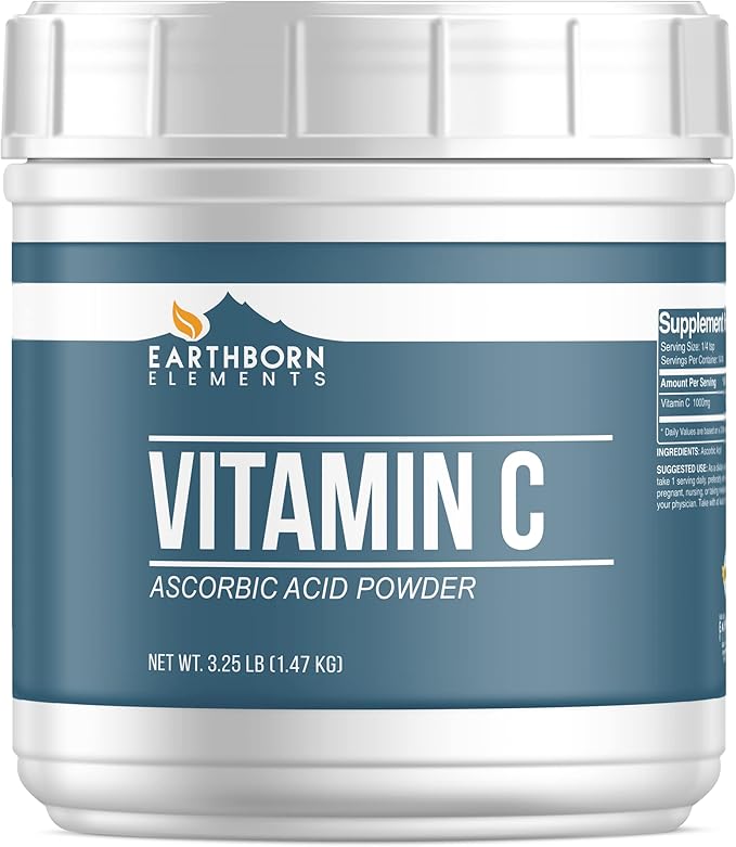 Earthborn Elements Vitamin C Powder 3.25 lb, Ascorbic Acid, Dietary Supplement