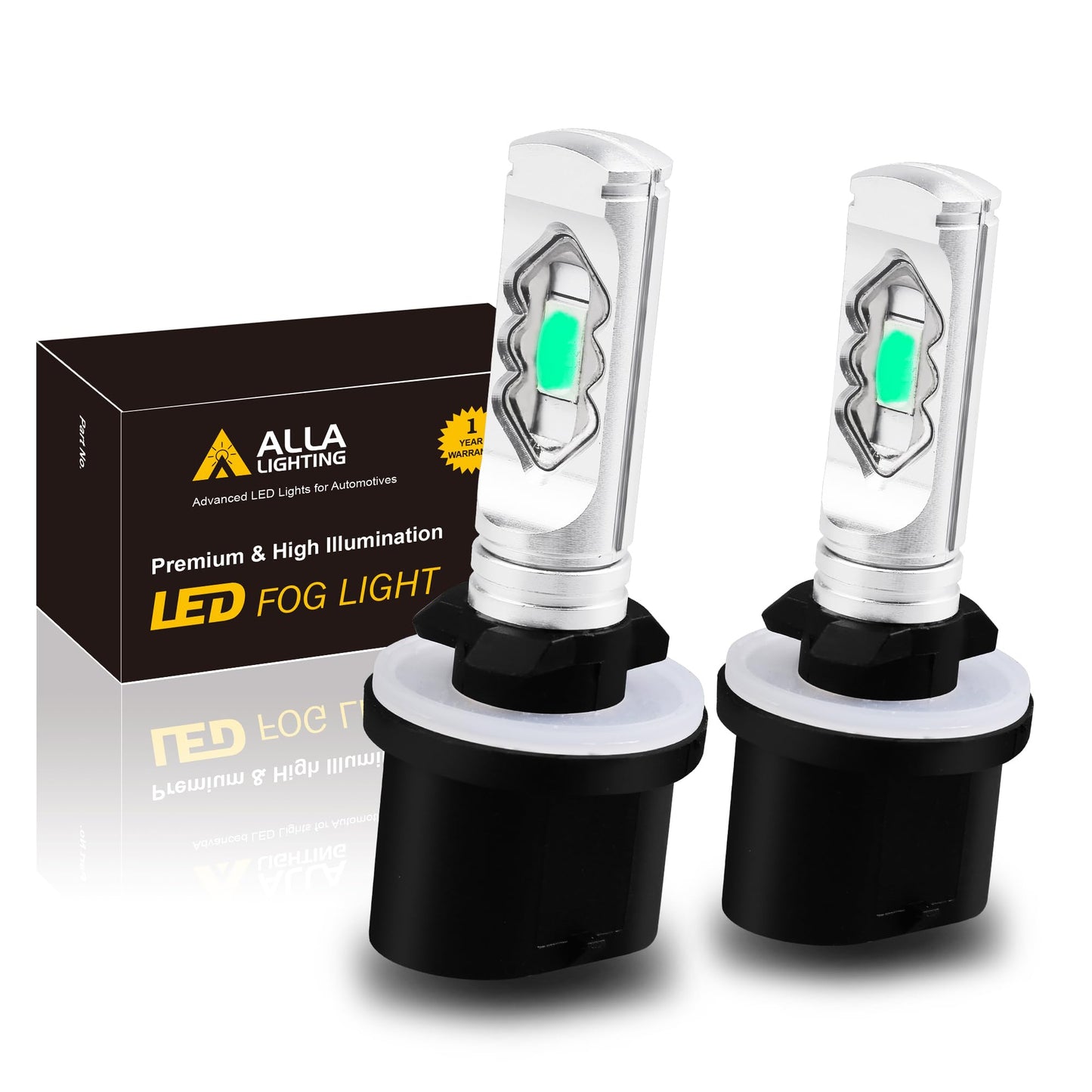 Alla Lighting 3800Lm 899 880 Led Fog Light Bulbs  Super Bright Pg13 Base 884 885 887 893 H27 H32  Eti 56-Smd (8000K Ice Blue)