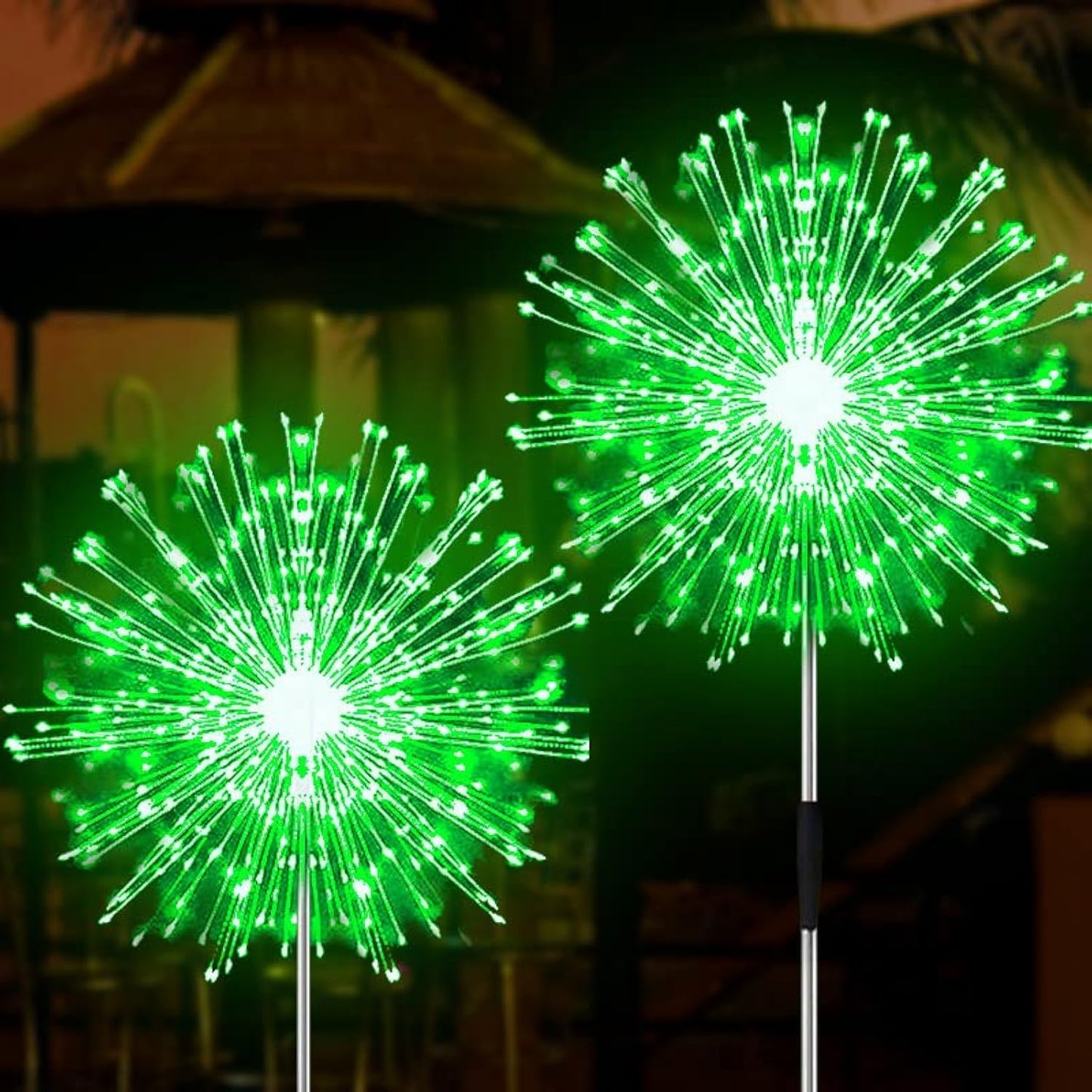 JJGoo Solar Garden Lights, 120 LEDs, 2 Lighting Modes, Waterproof, 2 Pack, Green