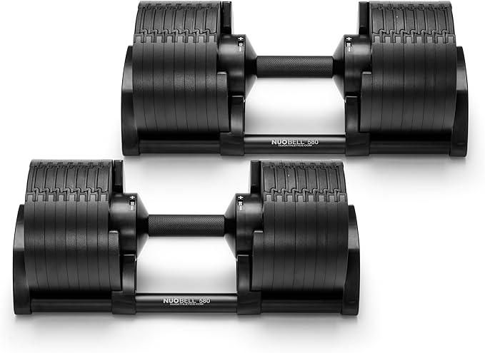 NÜOBELL® Adjustable Dumbbell Set, 5-50 LB or 5-80 LB, Easy Twist 2024-25 Model, All-In-One Weights Set (Pair) for Home, Or...