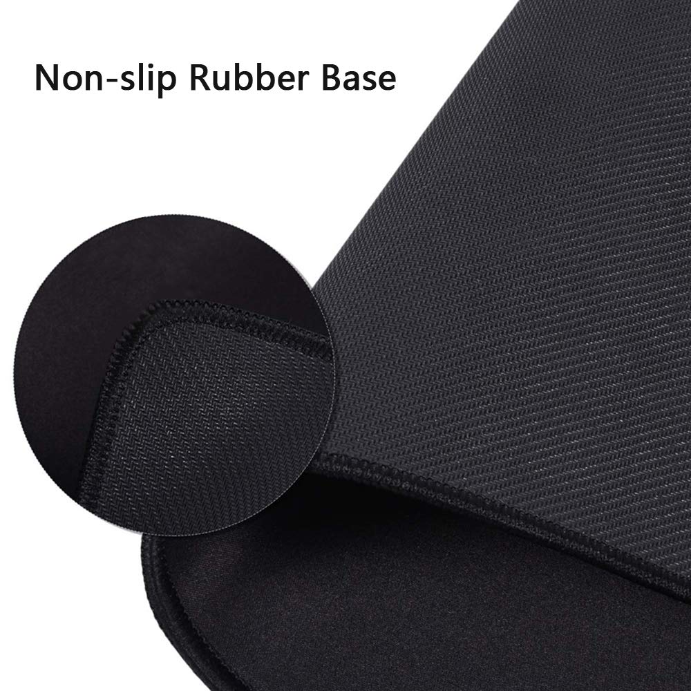 Large Gaming Mouse Pad Extended Mouse Mat Non-Slip Rubber Base Mousepad Big Desk Pad Keyboard Mat with Stitched Edge for Laptop Notebook Computer Desktop PC Gamer Office & Home (27.5" x 11.8" Black)