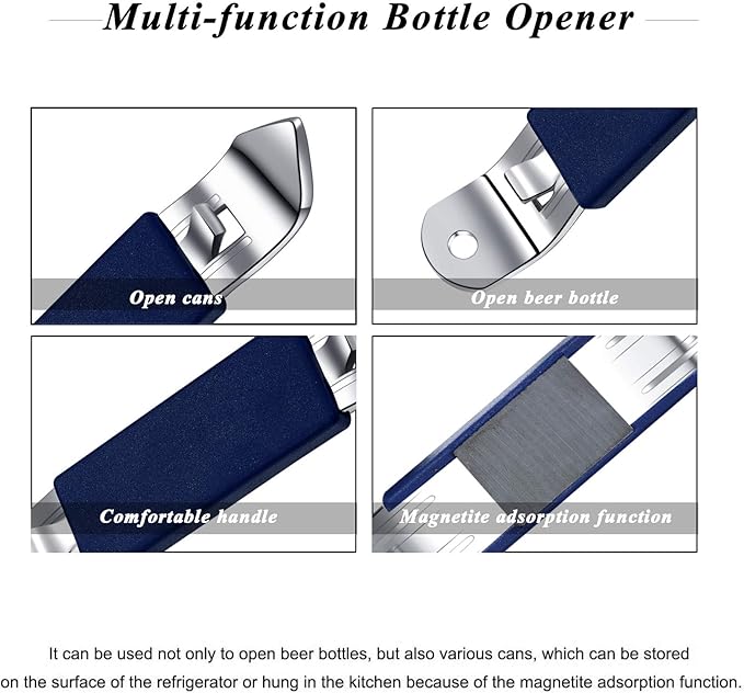 3 Pieces Magnetic Bottle Openers Can Opener Classic Beer Opener Stainless Steel Small Bottle Opener Can Tapper with Magnet for Camping and Traveling HANCELANT