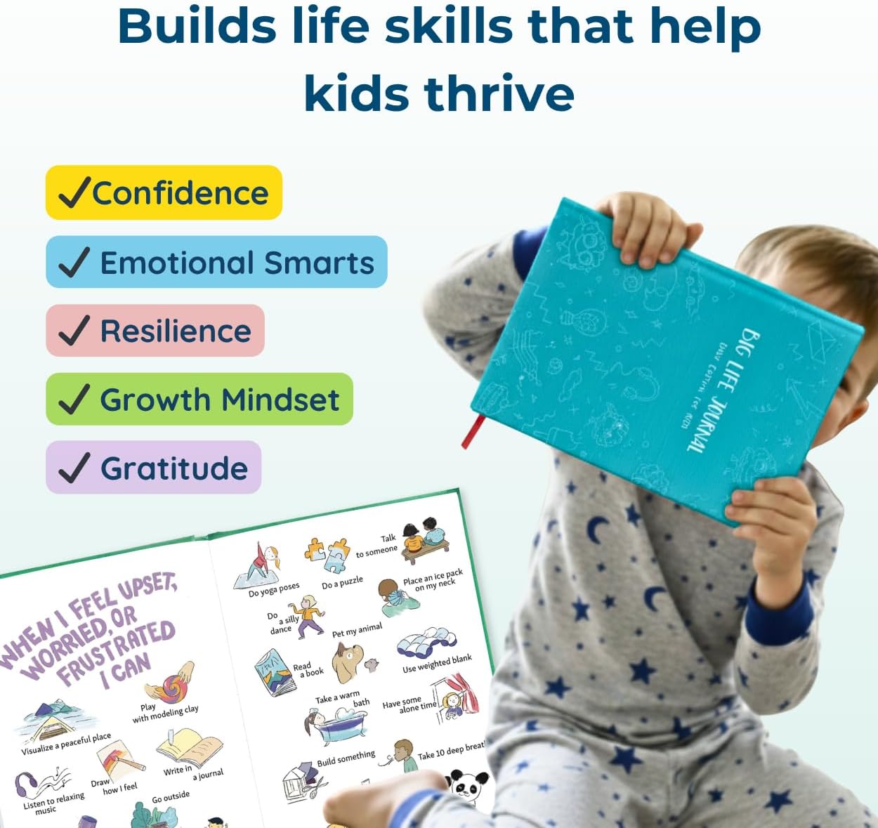 Big Life Journal - Daily Journal for Kids - A Growth Mindset Workbook for Children – Interactive Journal and Goal Planner for Kids – Daily Guided Journal for Children, Blue