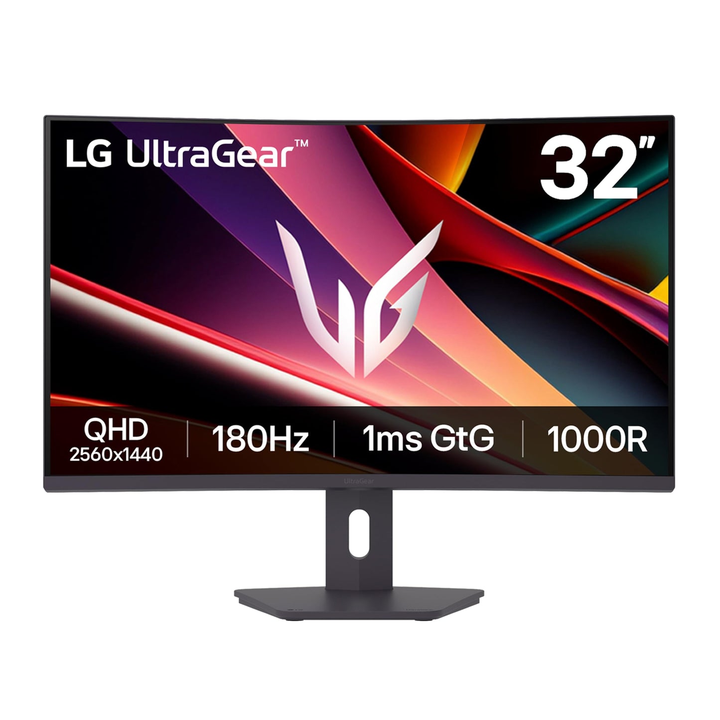 LG 32G600A-B 32-inch Ultragear QHD (2560 x 1440) Curved Gaming Monitor, 180Hz, 1ms, AMD FreeSync, HDMI, DisplayPort, Tilt/Height