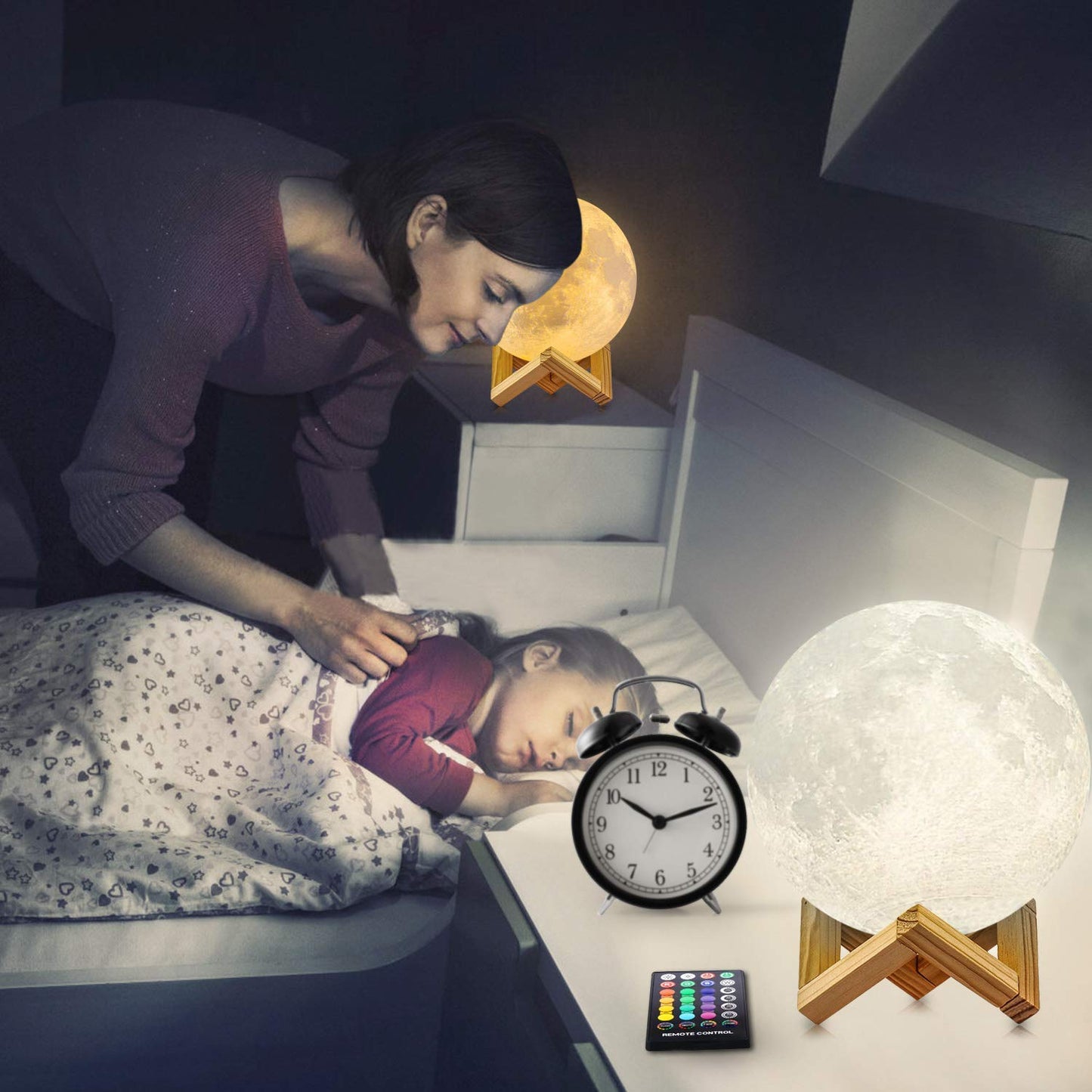 GDPETS Moon Lamp - 16 Colors, USB Rechargeable, Touch Control, 6 Inch, Yellow, Model: Moon lamp12