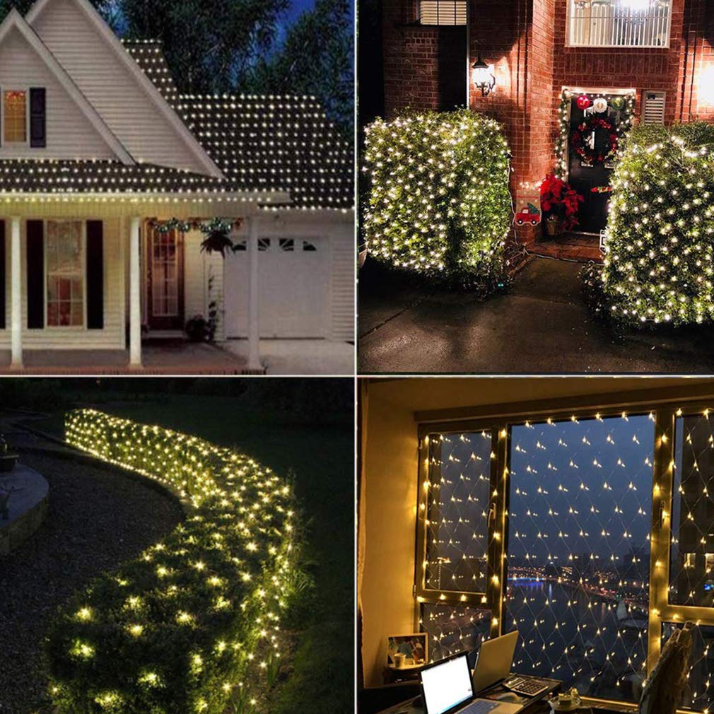 woohaha LED Net Mesh Fairy String Lights, 192 LEDs, 9.8ft x 6.6ft, Warm White, Model QX-U-O-N-192-A