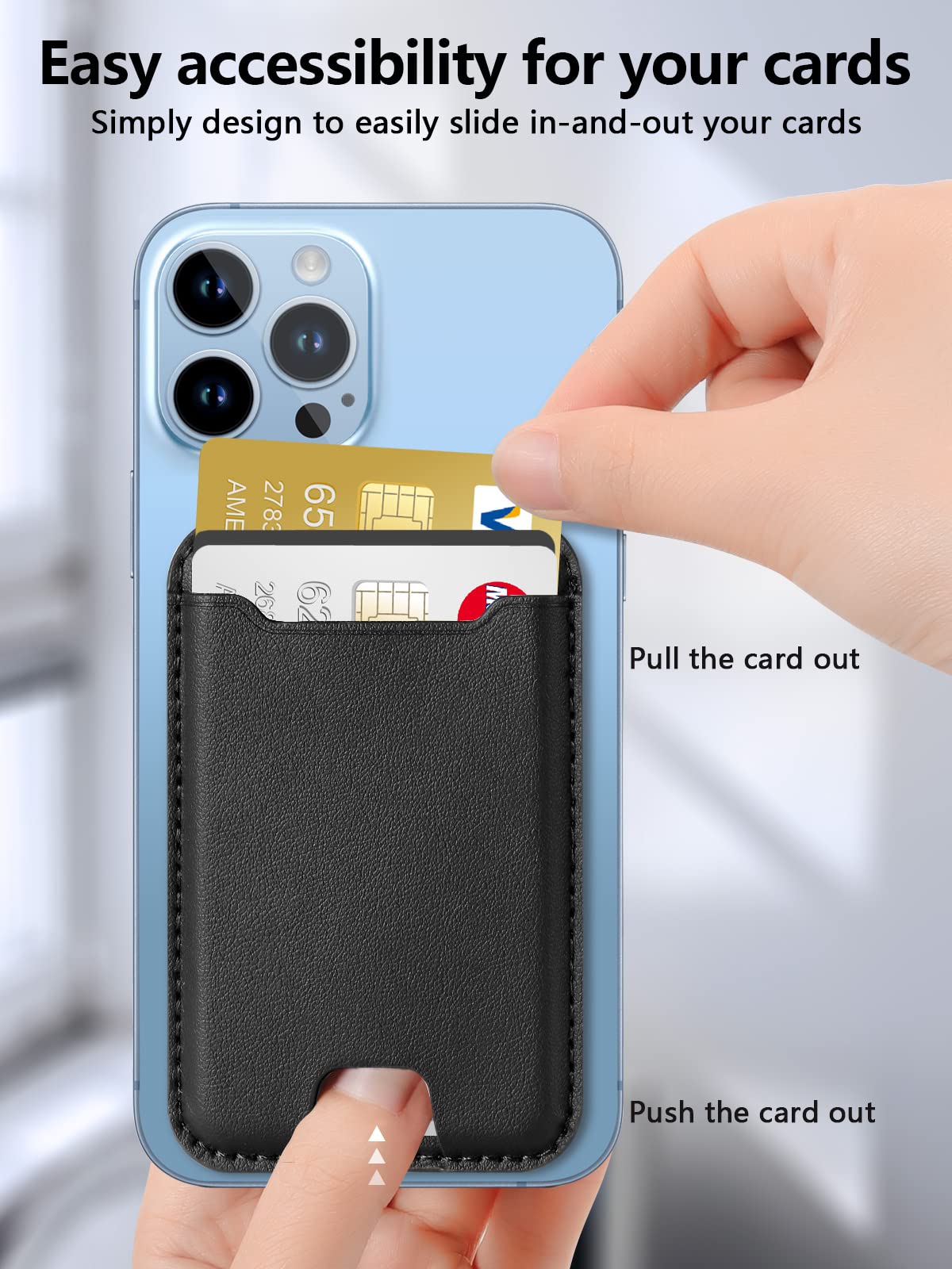Topmade For Magsafe Wallet, Magnetic Wallet Card Holder For Iphone 16/16 Pro, Iphone 15/14/13/12 Series, Leather Magnetic Phone