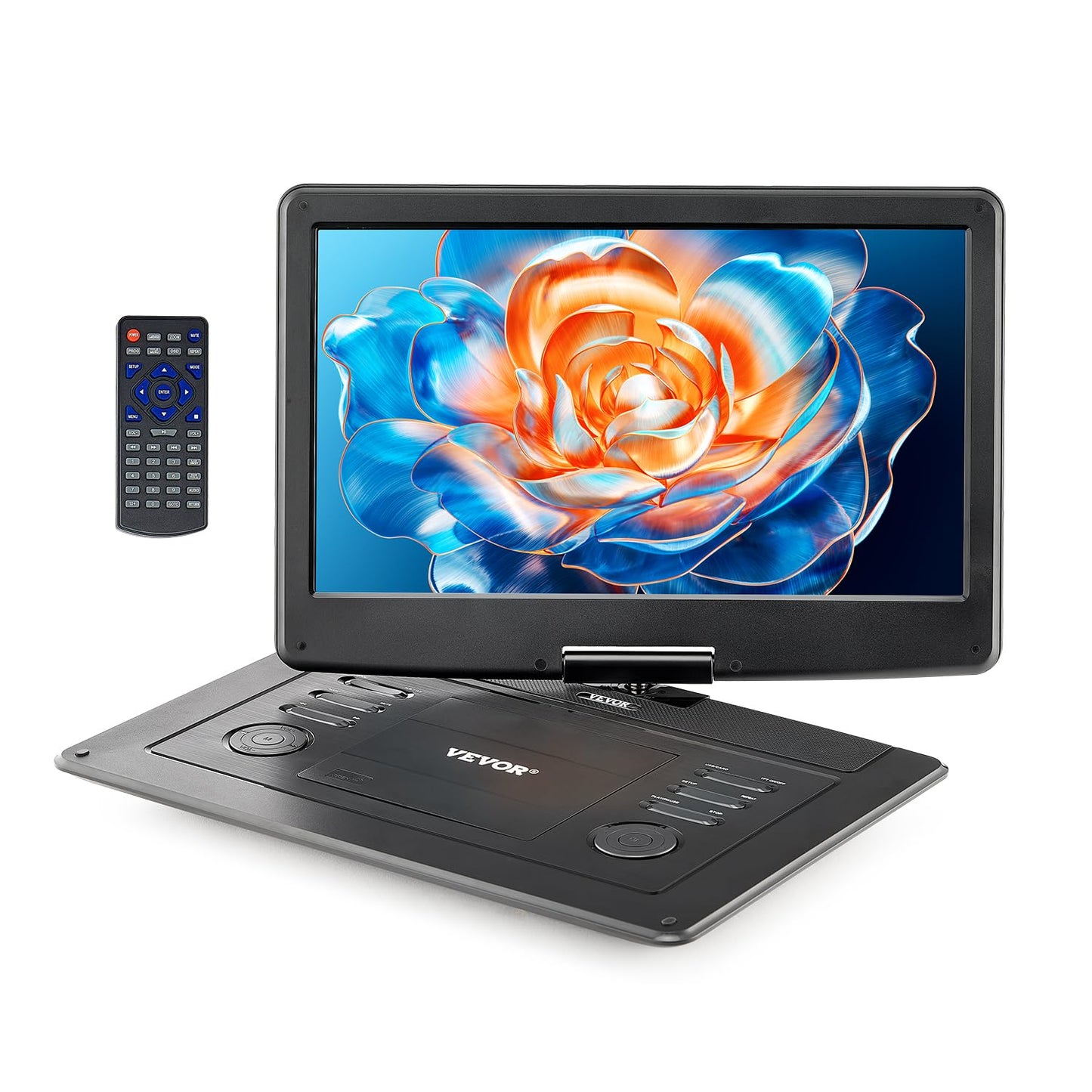 Vevor 17.5 Portable Dvd Player With 15.6 Inch Hd Swivel Display Screen, 4.5-5 H Built-In Rechargeable Battery, Dual Speakers, Su