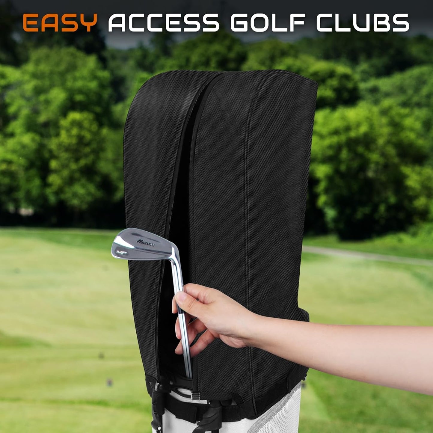 Golf Bag Rain Cover, Golf Club Protector, Waterproof Rain and Dust Covers, Easy Access Adjustable Golf Bag Rain Hood Cover,Garage Storage Canvas Rainproof