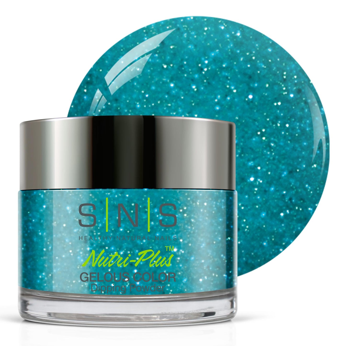 SNS Nail Dip Powder, Gelous Color Dipping Powder - Party Patrol (Turquoise/Teal, Shimmer) - Long-Lasting Dip Nail Color Lasts 14