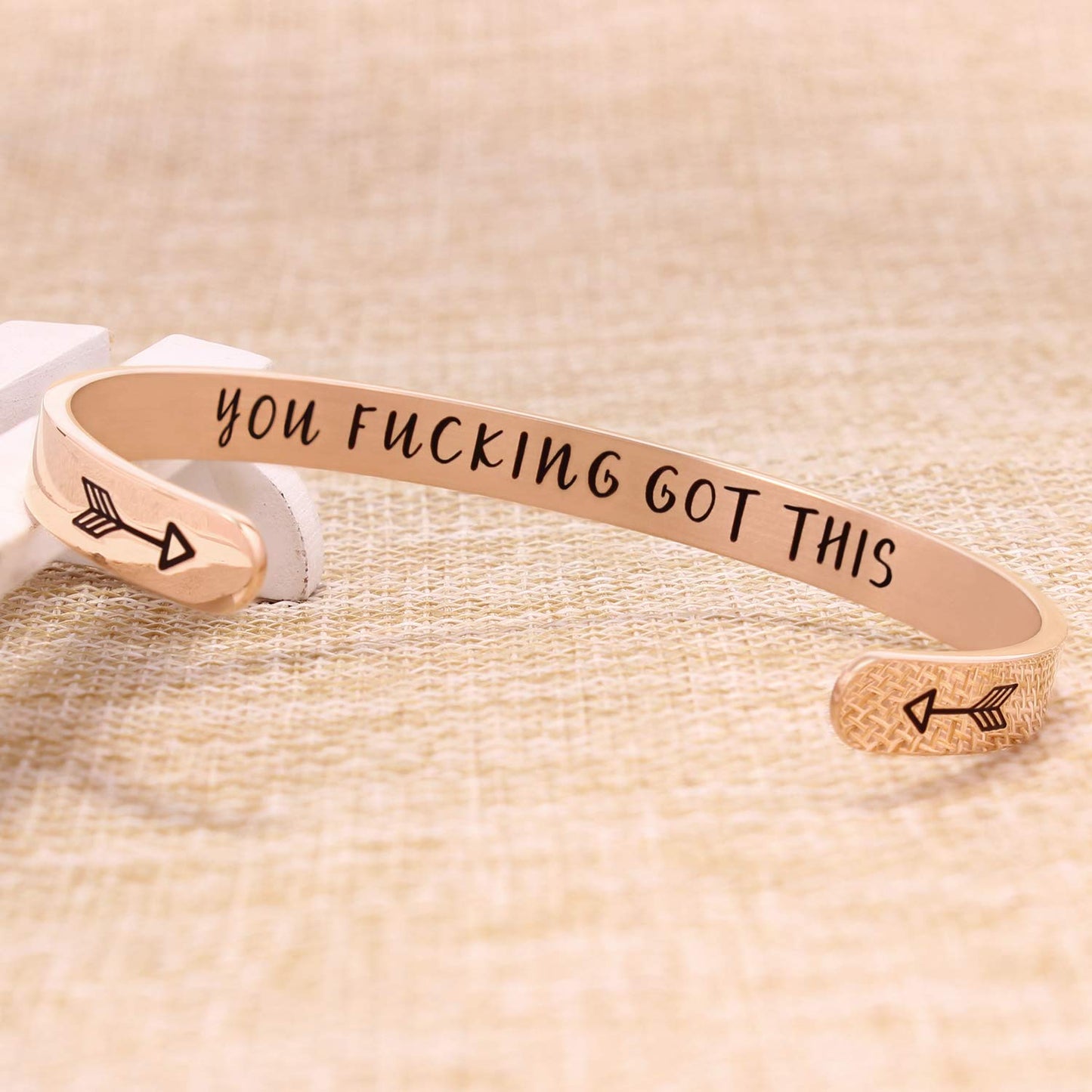 Btysun Rose Gold Bracelets for Women Birthday Gifts for Women Motivational Cuff Bangle Personalized Friend Friendship Bracelet M