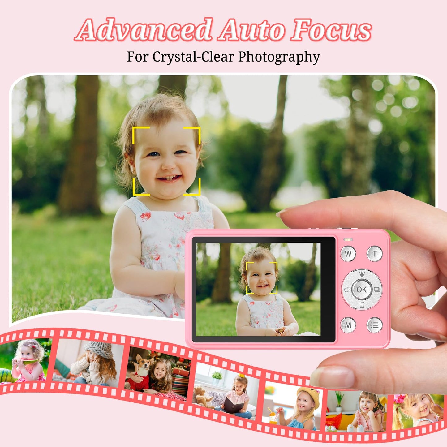 Digital Camera, Fhd 4K 64Mp Point And Shoot Kids Digital Camera With 64Gb Card,18X Zoom, Anti Shake, Compact Small Cameras For K