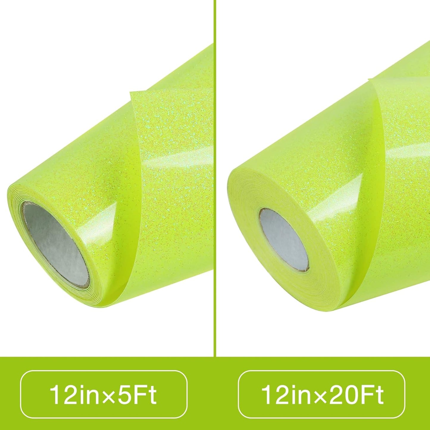 TORC Yellow Glitter HTV Heat Transfer Vinyl Roll 12 inch x 5 ft Iron on Vinyl for T Shirts Crafts