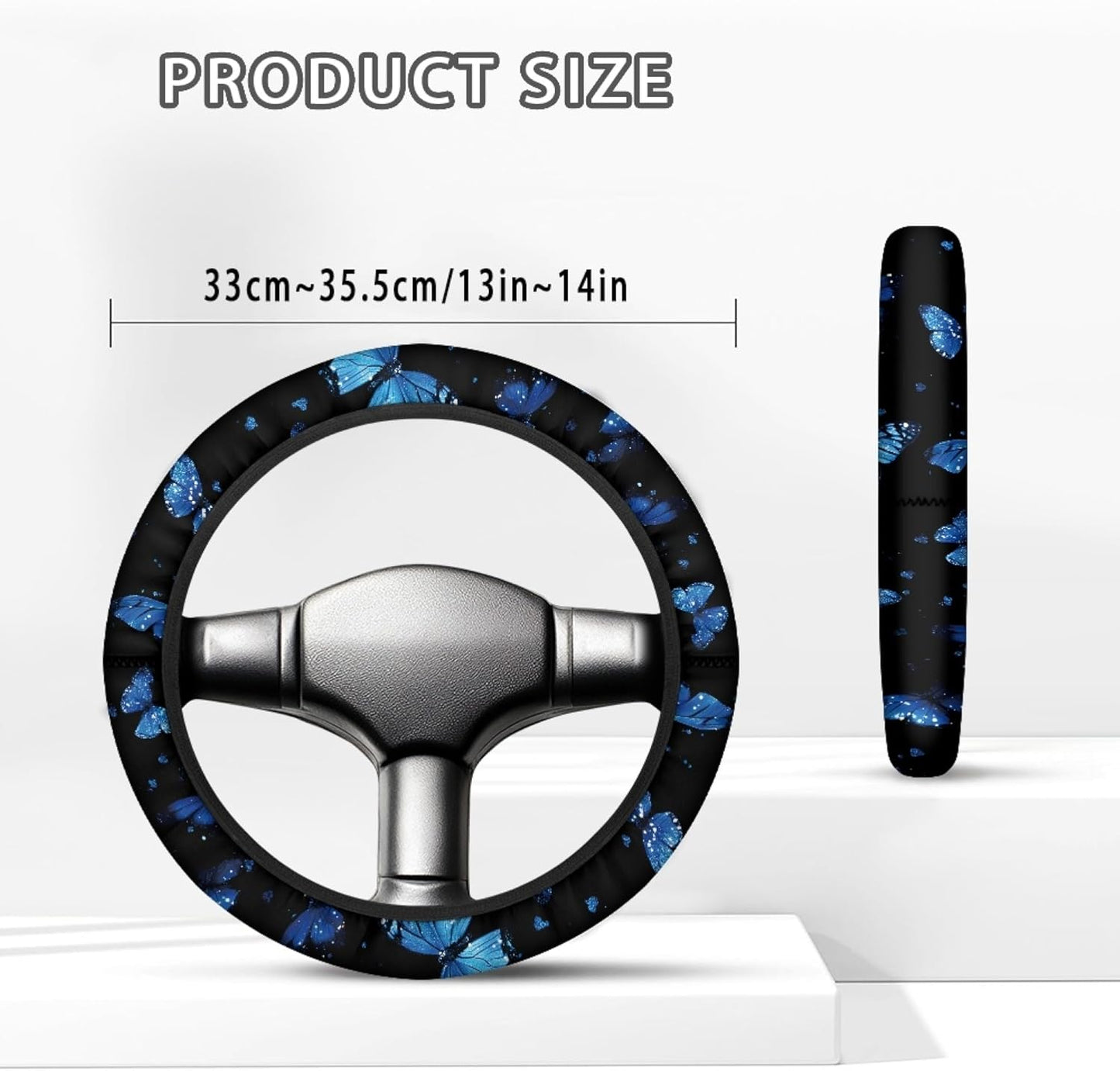Butterfly Golf Cart Steering Wheel Cover 13 Inch - 14 Inch Anti Slip Golf Cart Steering Wheel Covers Stretchable Golf Cart Accessories for Club Car Easy to Use and Clean