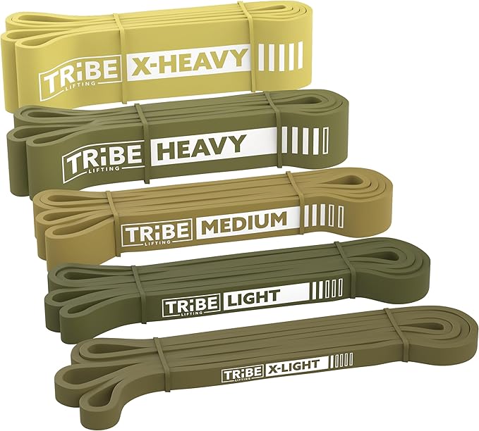 Long Resistance Bands for Working Out Men and Women - Set of 5 Pull-Up Bands, Rubber Handles and Door Anchor - Workout Ban...