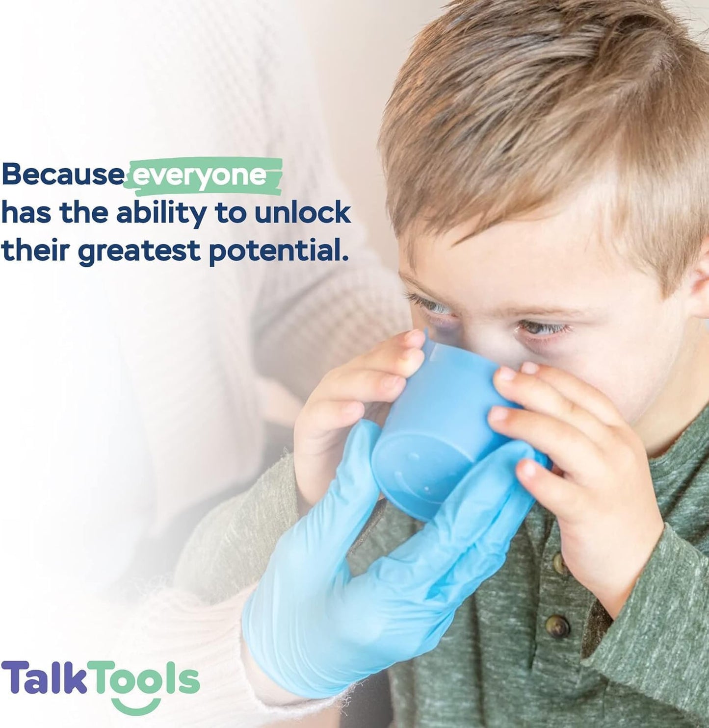 TalkTools CutOut Nosey Cups - Drinking Glass for Stable & Fixed Position, Special Drinking Cups, Therapy Training Cups, Motor and Coordination Support (All 3 Sizes (Pink, Blue & Green))