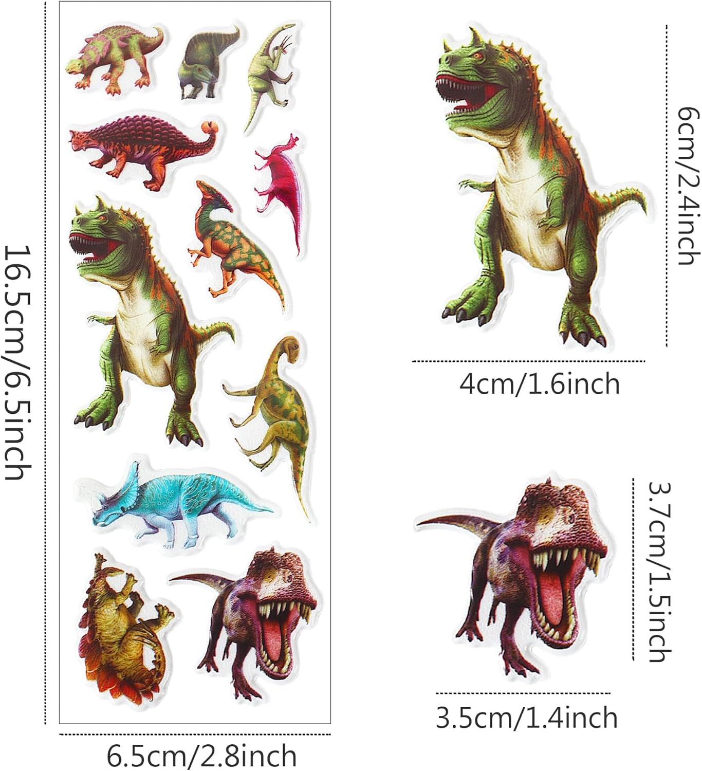UPINS 14 Diffrent Sheets (200+Count) Kids Dinosaur 3D Puffy Stickers, Animal Insect Stickers, Craft Scrapbooking for Children