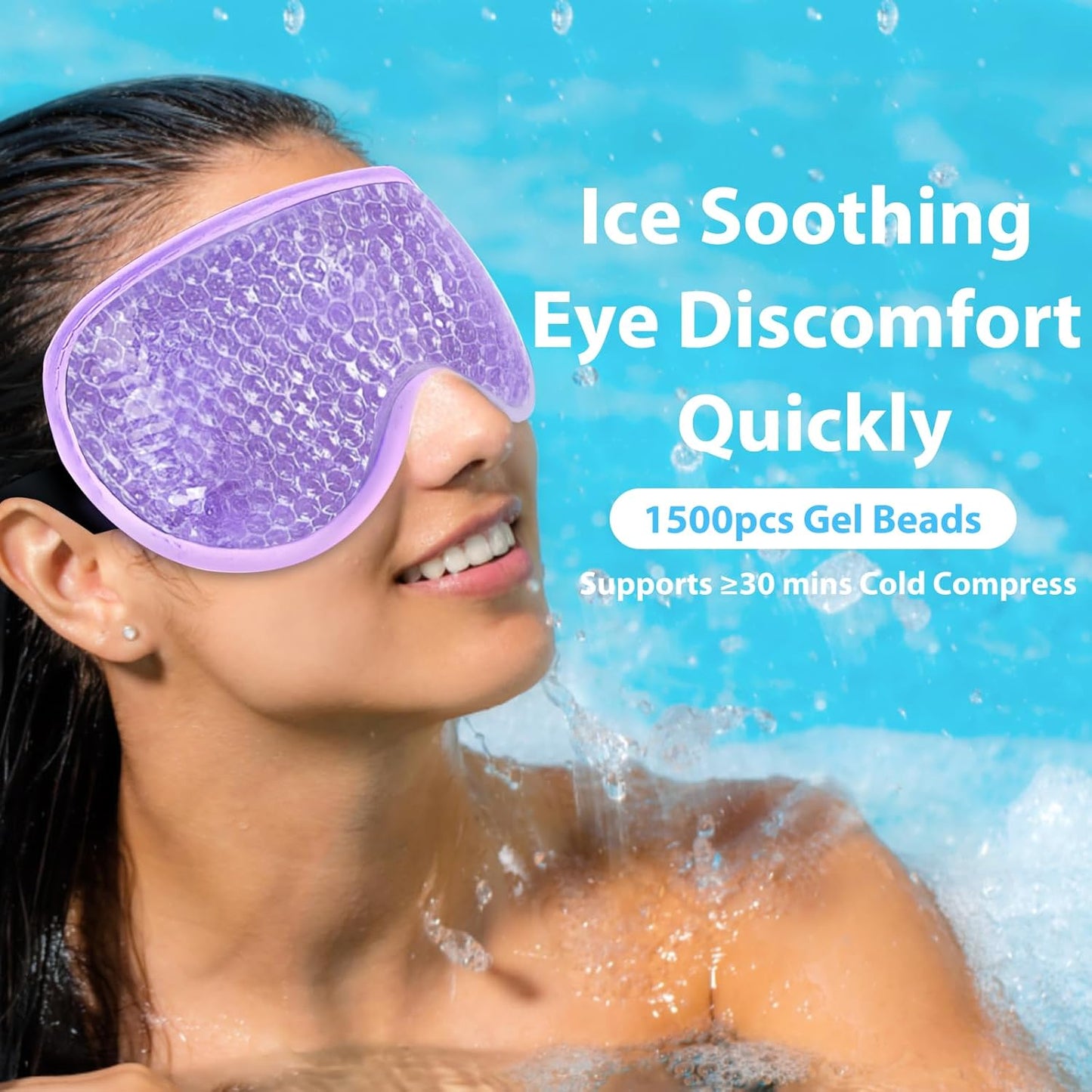 BeeVines Gel Eye Mask, 2 Pack Cooling Ice Masks for Puffy Eyes for Men & Women, Cold & Warm Compress for Post Surgery, Puffiness, Allergies & Treatment(Blue & Purple)